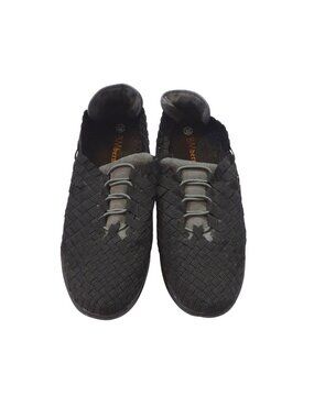Bernie Mev Victoria Slip-On Black Woven Flats Shoes Size 38 US 7 Comfort Stretch